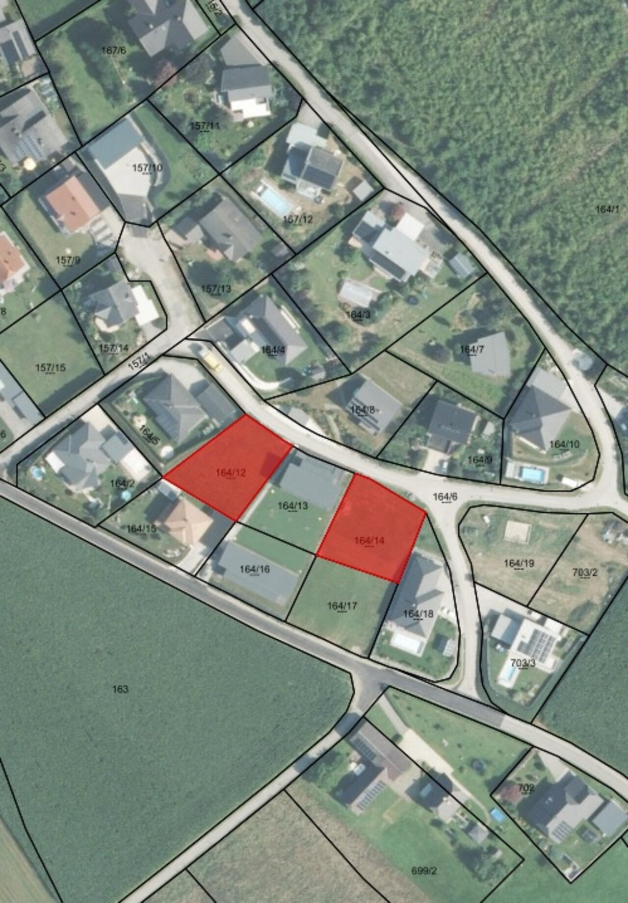 Orthofoto Baugrundstücke